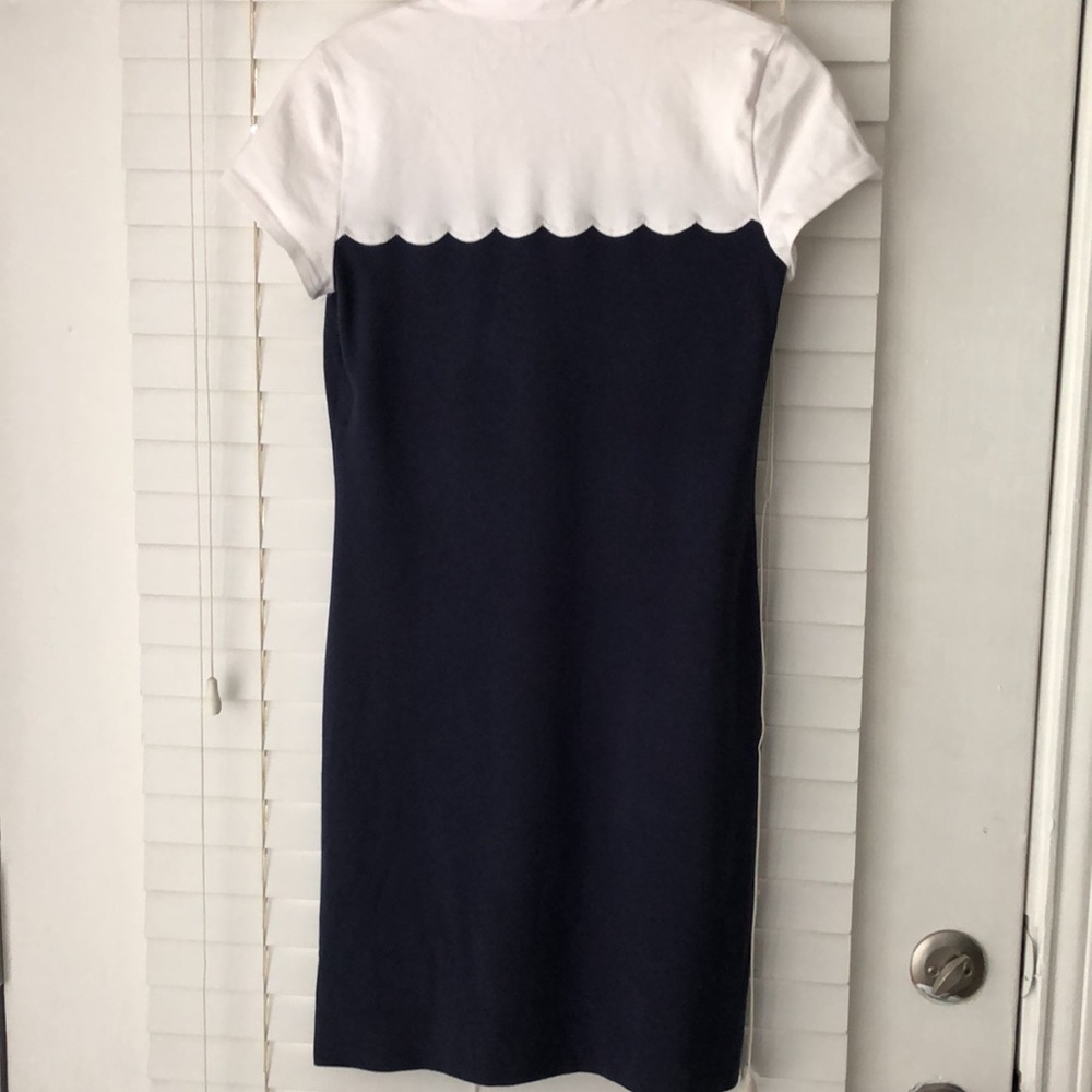 Lilly Pulitzer Dress Tonda Polo Scallop Nautical Blue SZ XS - Picture 4 of 4